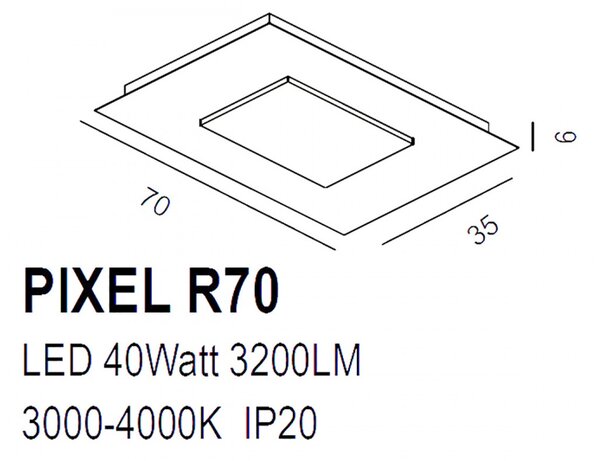 Plafoniera moderna promoingross pixel r70 ne led metallo metacrilato switch lampada soffitto - Promoingross