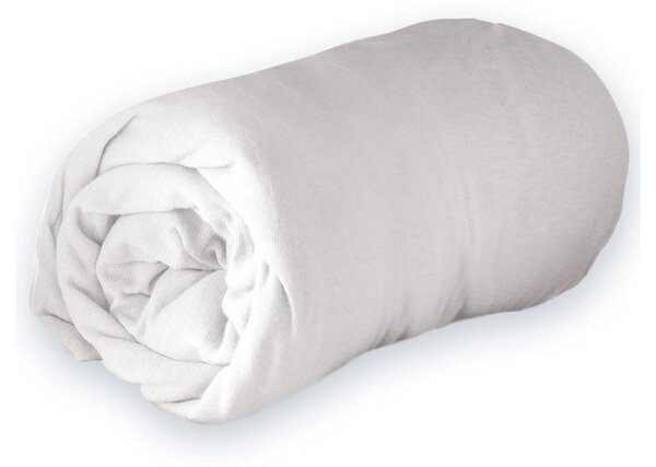 Lenzuolo elasticizzato in jersey bianco 90x190 cm Jersy - douceur d'intérieur