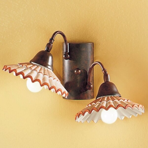 Applique rustico due p illuminazione vania ap2 e14 led ceramica lampada parete - Due P Illuminazione