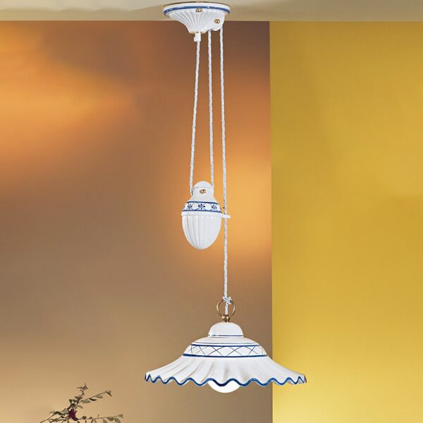 Lampadario saliscendi due p illuminazione 2382 s e27 led ceramica lampada soffitto sospensione - Due P Illuminazione
