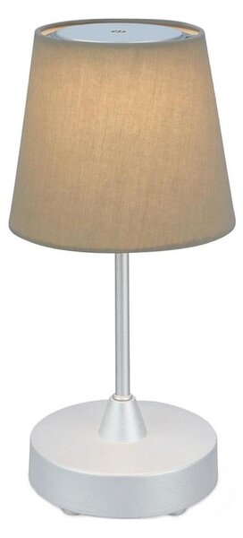 Brilo - LED Lampada da tavolo ricaricabile dimmerabile LED/3W/5V IP44 argento/beige