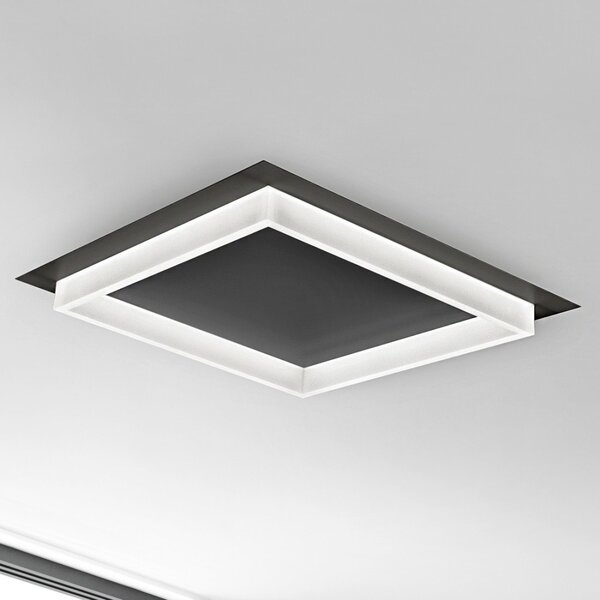 Plafoniera led promoingross square q65 ne switch nero lampada soffitto moderna - Promoingross