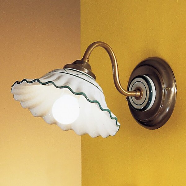 Applique ceramica due p 2382 ap1 e14 led lampada parete classica rustica - Due P Illuminazione