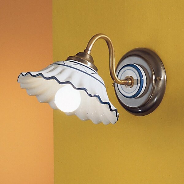 Applique ceramica due p 2382 ap1 e14 led lampada parete classica rustica - Due P Illuminazione
