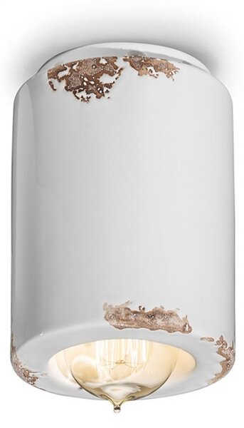 Plafoniera rustica ferroluce retrò vintage c985 e14 led ceramica lampada soffitto - Retrò