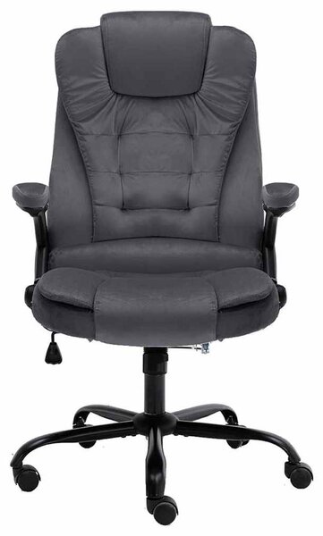VidaXL Sedia da ufficio in velluto grigio scuro