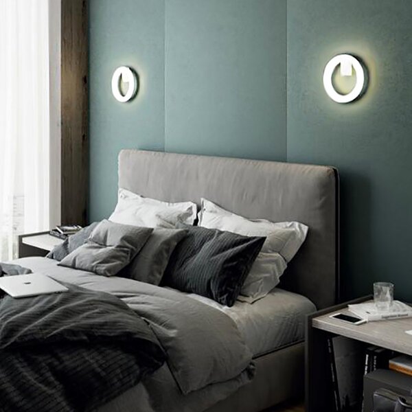 Applique led esterno moderna sovil omega 98777 bianco led alluminio lampada parete - Sovil Illuminazione
