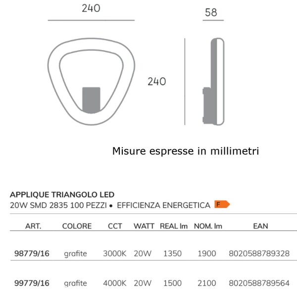 Applique moderno sovil daphne 98779 99779 led ip65 alluminio lampada parete - Sovil Illuminazione