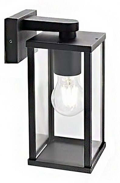 Applique esterno moderna sovil aurea 177 06 nero e27 led alluminio vetro lampada parete - Sovil Illuminazione