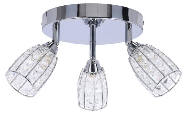 Moderno faretto da soffitto SHIBA - 3xG9, 15W, cromato / trasparente
