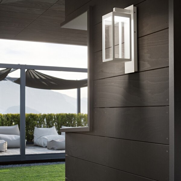 Applique moderno gea led ges770 led 4000 ip65 alluminio vetro bianco - Gea Led
