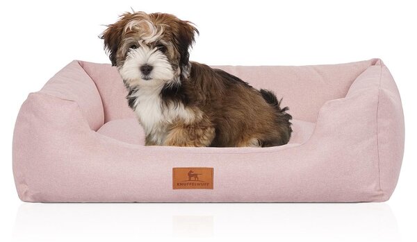 Lettino per cani Emma in velluto nei colori pastello L rosa