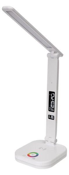 LED RGBW Lampada dimmerabile con ricarica wireless, display Porta USB 6W/5V 3000-6500K bianco