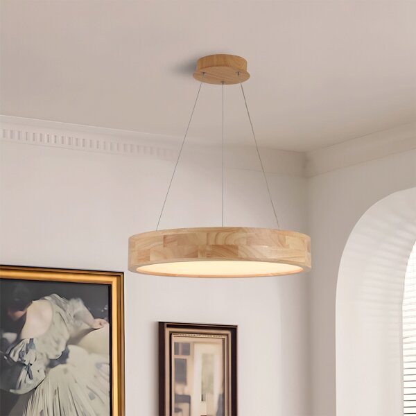 Brilagi - Lampadario sospeso a cavo FALCON WOOD LED/30W/230V 3000/4000/6000K 45 cm legno