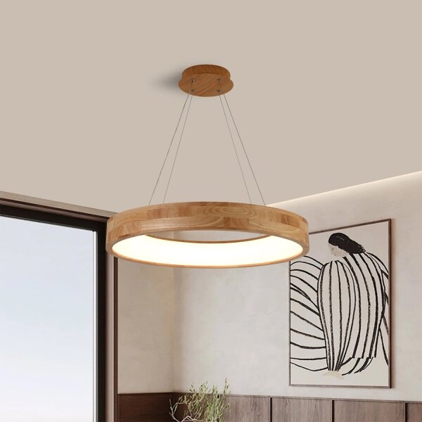 Brilagi - Lampadario LED sospeso con cavo FALCON WOOD LED/40W/230V 3000/4000/6000K 60 cm in legno