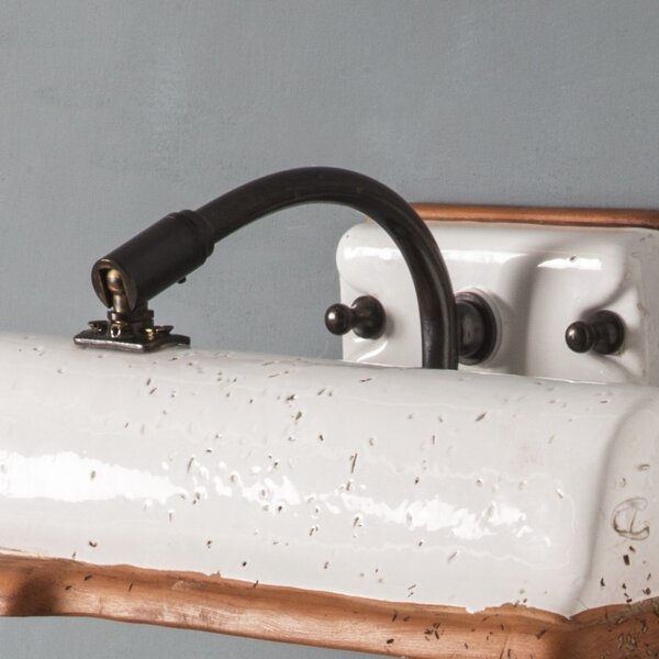 Applique rustico toscot vinci 1170 e14 led terracotta ottone lampada parete orientabile - Toscot