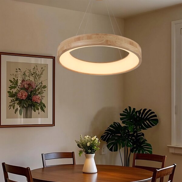 Brilagi - Lampadario LED sospeso con cavo FALCON WOOD LED/40W/230V 3000/4000/6000K 60 cm in legno