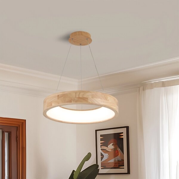 Brilagi - Lampadario sospeso a cavo FALCON WOOD LED/30W/230V 3000/4000/6000K 45 cm legno