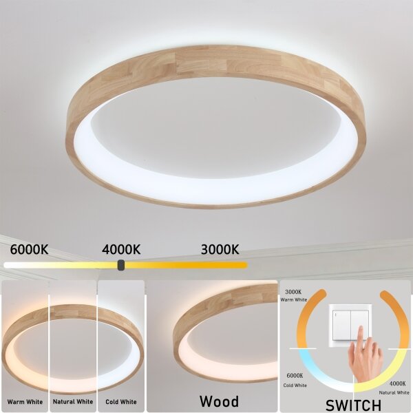 Brilagi-LED Plafoniera FALCON WOOD LED/60W/230V 3000/4000/6000K 80 cm legno