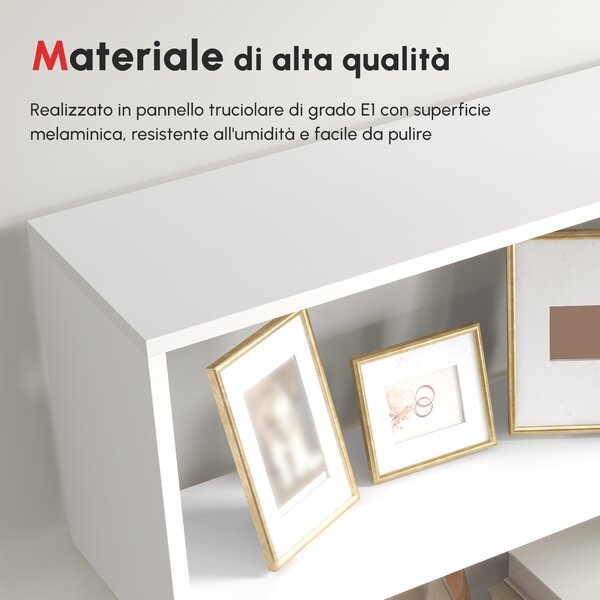 HOMCOM Libreria Scaffale Moderno in Legno a Ripiani e Divisore d'Interni, Mobile Guardaroba Decorativo Autoportante a 6 Livelli, Bianco|Aosom Italy