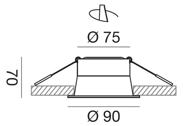 Faretto incasso gea led dione gfa1001c nero lampada soffitto moderna - Gea Led