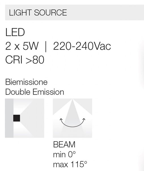 Applique esterno gea led zora led cct ip65 ges1020 5w fascio regolabile lampada parete biemissione moderna - Gea Led