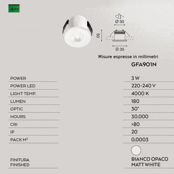 Faretto incasso alluminio gea led glam gfa901n led spot tondo moderno - Gea Led