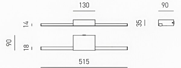 Applique specchio quadro gea luce one gap490c led ip44 lampada parete moderna - Gea Luce