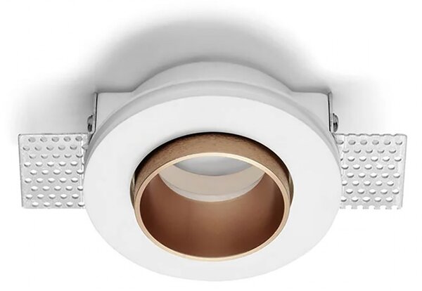 Faretto incasso sforzin illuminazione thessaly t336 rame gu10 led ip20 classico gesso lampada soffitto tondo - Sforzin Illuminazione