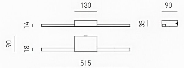 Applique specchio quadro gea luce one gap491c led ip44 lampada parete moderna - Gea Luce