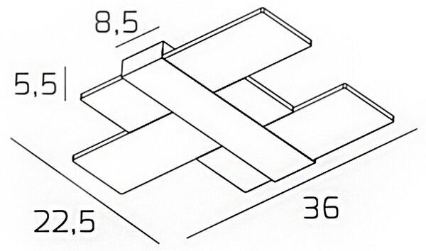 Applique moderno top light flight 1180 35 led integrato lampada parete acrilico - Top Light