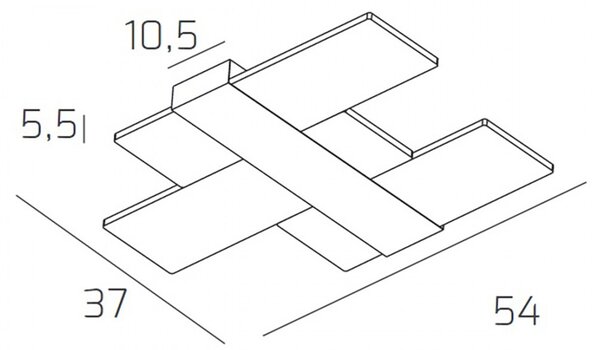 Plafoniera classica top light flight 1180 55 4000°k 3091lm led integrato lampada parete acrilico - Top Light