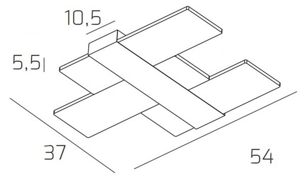 Plafoniera moderna top light flight 1180 55 led integrato lampada parete bianca acrilico - Top Light
