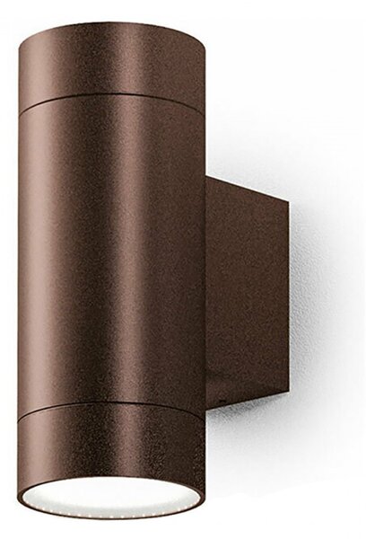 Applique led gea led lily b ges1067 gu10 ip54 marrone lampada parete alluminio biemissione classico - Gea Led