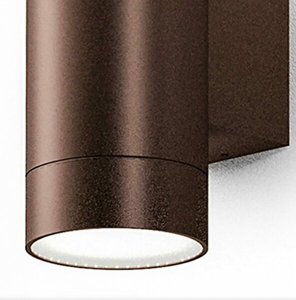 Applique led gea led lily b ges1067 gu10 ip54 marrone lampada parete alluminio biemissione classico - Gea Led