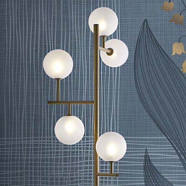 Piantana classica illuminando bolle te 5 or st g9 led metallo vetro lampada terra - Illuminando