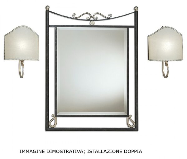 Applique classico flami illuminazione deco 6261 a1f e27 led metallo pergamena lampada parete - Flami Illuminazione