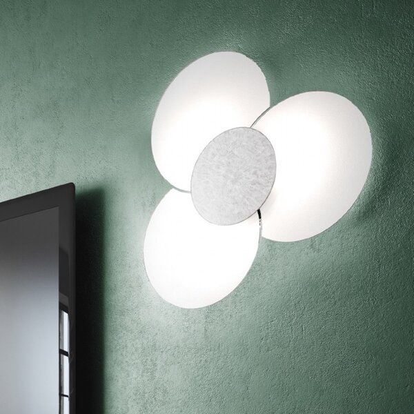 Applique moderno top light clover 1114 45 fa fr fo e27 led vetro lampada parete - Top Light
