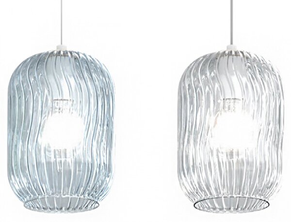 Lampadario moderno top light tender 1181 os s4 r mc e27 led vetro sospensione - Top Light