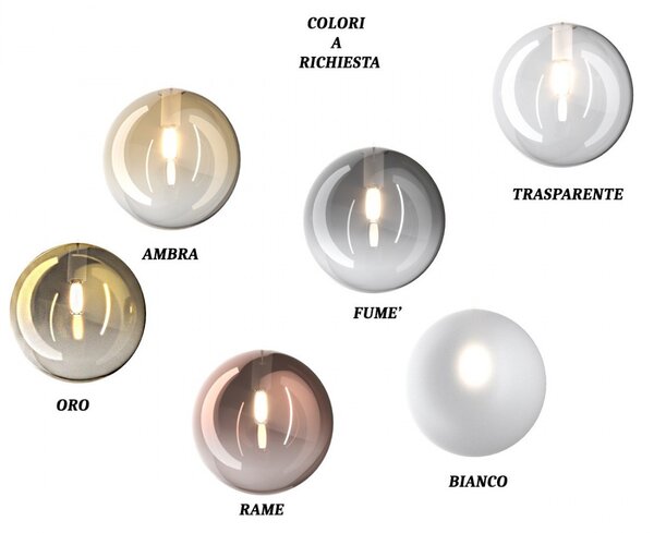 Plafoniera classica top light eclipse 1184 os pl1 am g9 led vetro lampada soffitto - Top Light