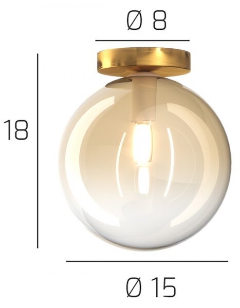 Plafoniera classica top light eclipse 1184 os pl1 am g9 led vetro lampada soffitto - Top Light