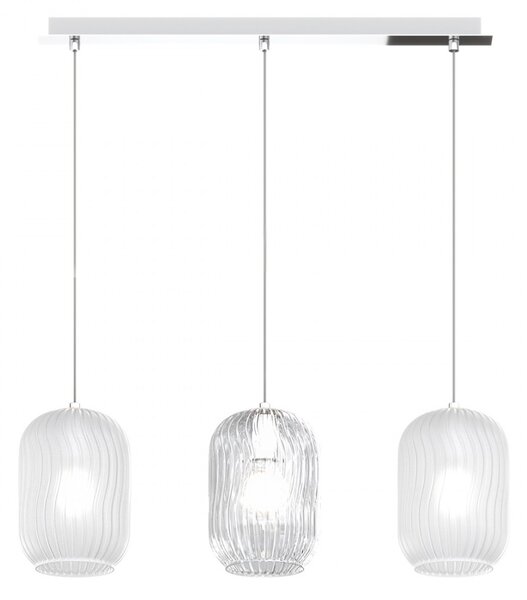 Lampadario moderno top light tender 1181 cr s3 r bt e27 led vetro sospensione - Top Light