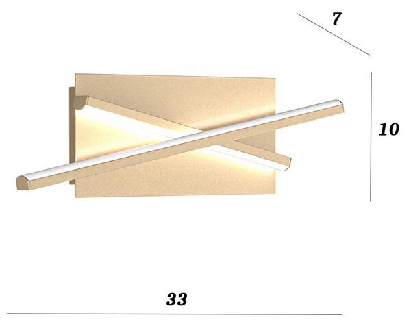 Applique classico top light dna 1182 35 go led lampada parete oro - Top Light