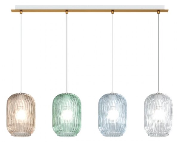 Lampadario moderno top light tender 1181 os s4 r mc e27 led vetro sospensione - Top Light
