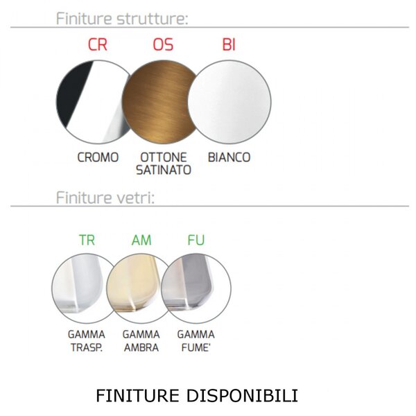 Applique moderna top light double skin 1176 a gamma e27 led vetro lampada parete - Top Light