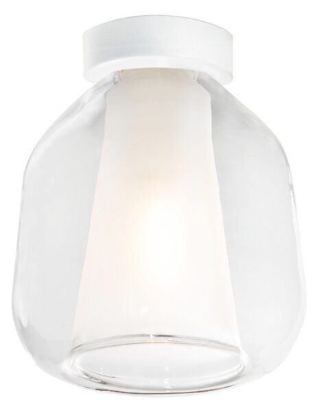 Plafoniera moderna top light double skin 1176bi pl1 beta tr e27 led vetro lampada soffitto - Top Light