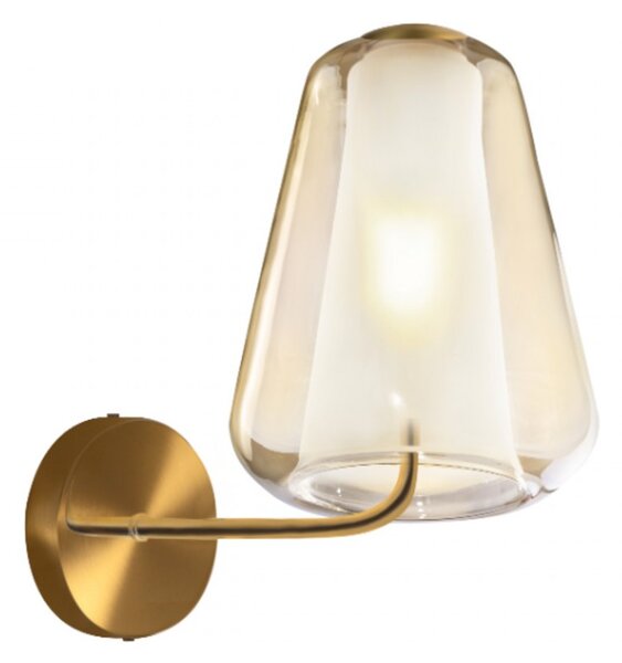 Applique moderna top light double skin 1176 a gamma e27 led vetro lampada parete - Top Light