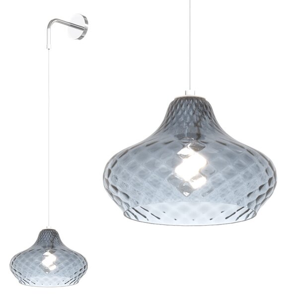 Applique moderno top light dress 1191cr a e27 led lampada parete vetro - Top Light