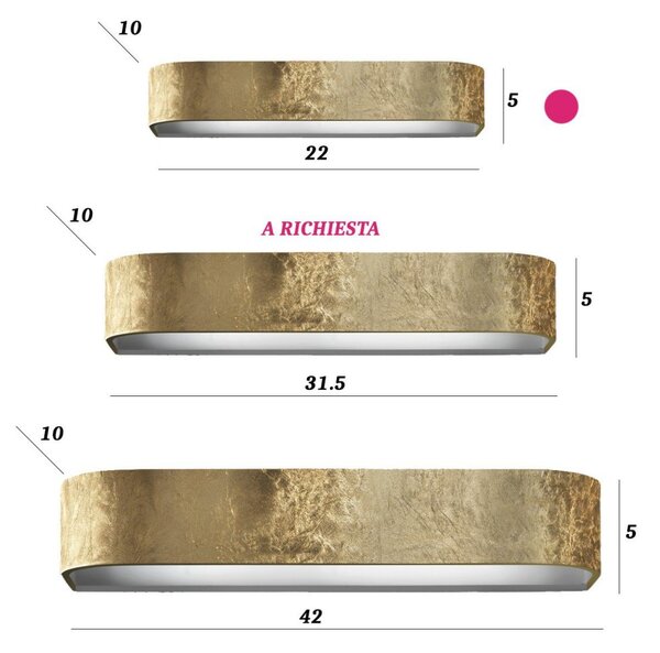 Applique classico promoingross handles a22 gf led metallo foglia oro lampada parete monoemissione - Promoingross