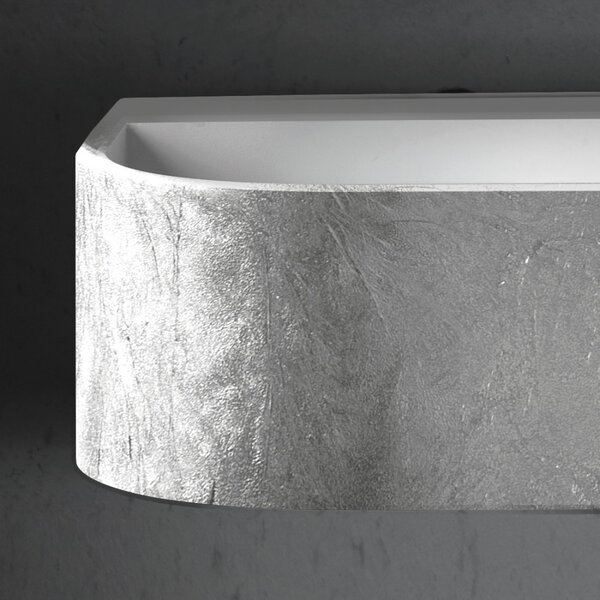 Applique moderno promoingross handles a22 sf led metallo foglia argento lampada parete monoemissione - Promoingross